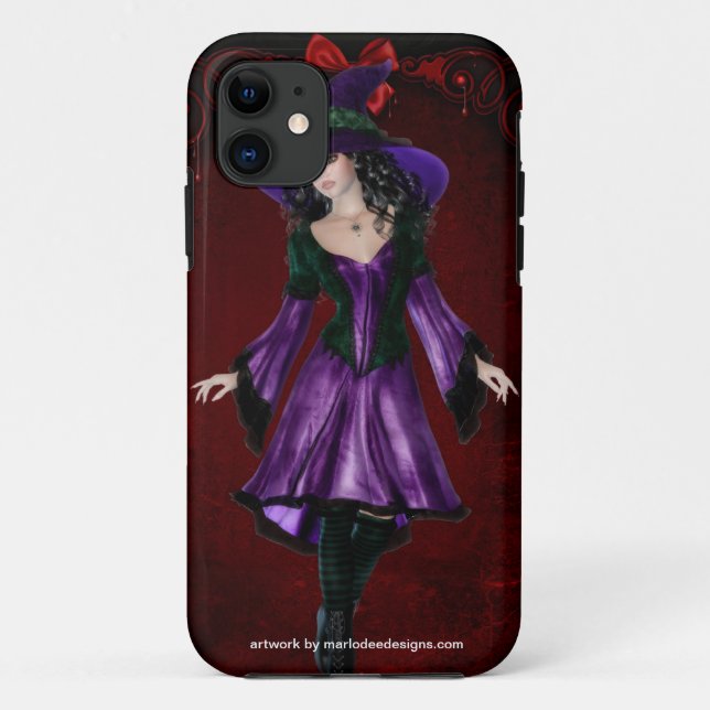 Funda De Case-Mate Para iPhone Halloween Witch 1 Dark Fantasy Design (Reverso)