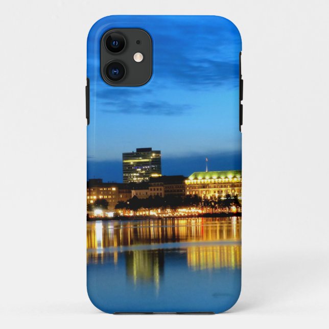 Funda De Case-Mate Para iPhone Hamburg Harbour Hafen Deutschland Alster Night (Reverso)