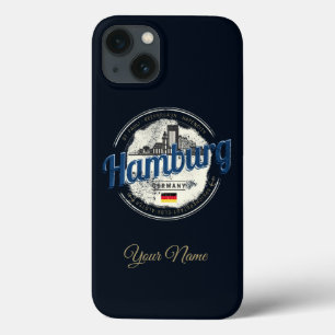 Funda Para iPhone 13 Hamburg Skyline Alemania Vintage Holiday Souvenir