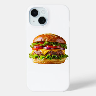 Funda Para iPhone 15 Hamburguesa con queso apetitosa de SlipperyJoe cru
