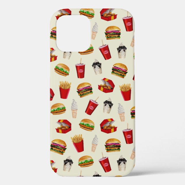 Funda De Case-Mate Para iPhone Hamburguesas de comida rápida, fritas, domingos (Reverso )