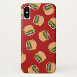 Funda Para iPhone X Hamburguesas en la caja roja del teléfono