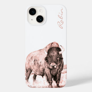 Funda Para iPhone 14 De Case-Mate Hamilton ~ American Bison (salmón)
