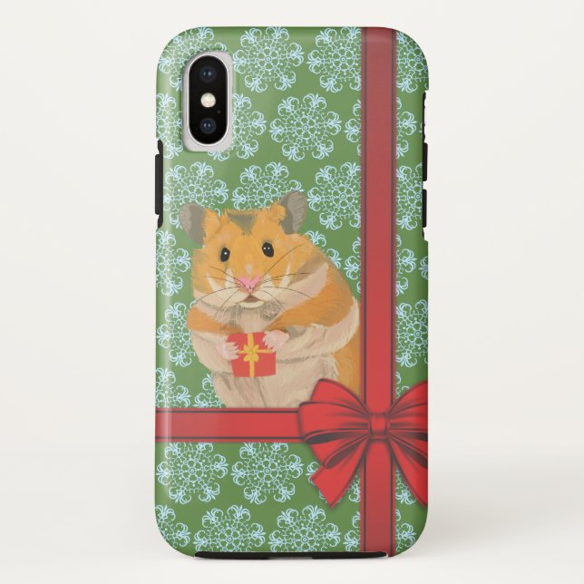 Funda De Case-Mate Para iPhone Hammy Navidades Navidades Hamster (Reverso)