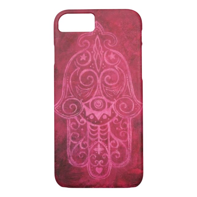 Funda De Case-Mate Para iPhone Hamsa en magenta (Reverso)