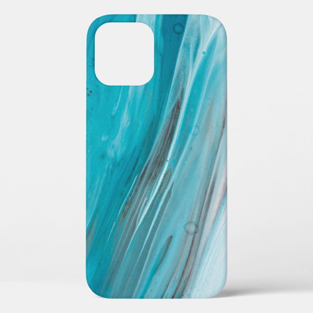 Funda De Case-Mate Para iPhone Hand drawn gouache painting. Abstract art backgrou (Reverso )