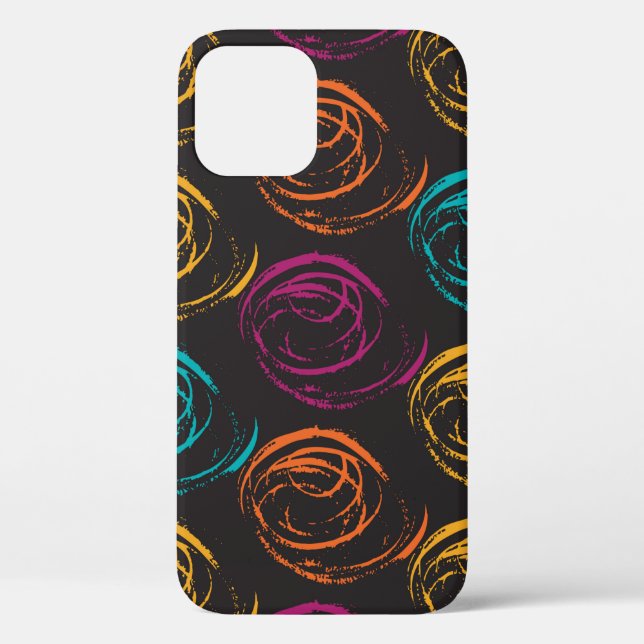 Funda De Case-Mate Para iPhone Hand painted grange texture. Ink geometric element (Reverso )
