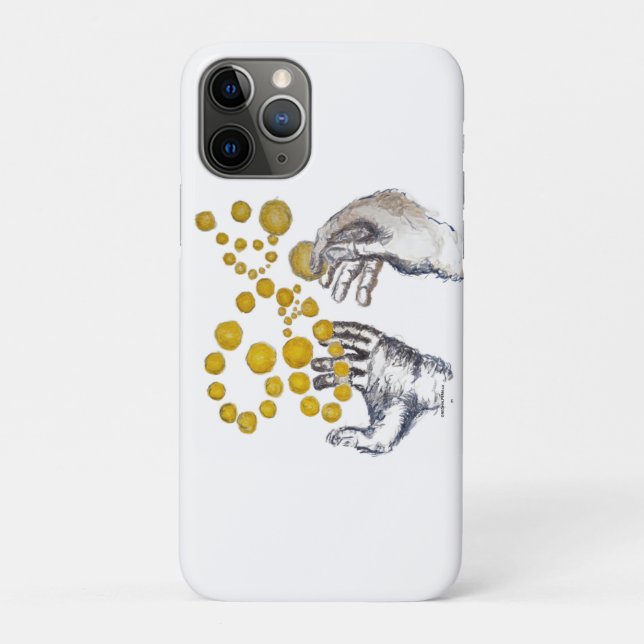 Funda De Case-Mate Para iPhone Hands Outstretched with Golden Globes (Reverso)