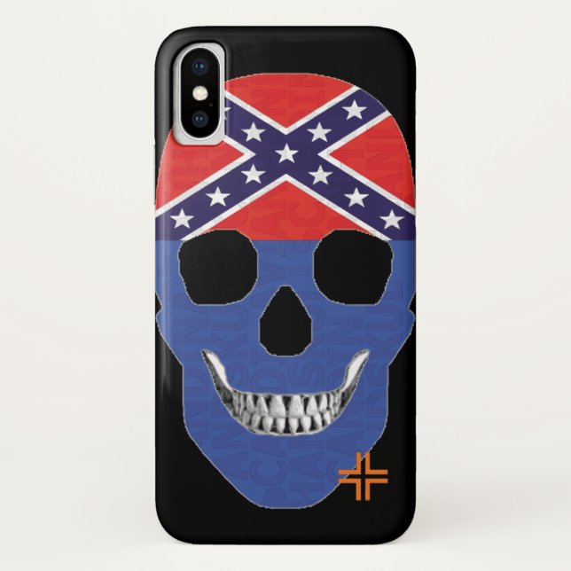 Funda De Case-Mate Para iPhone HANDSKULL Rebel Blue funda iPhone X B2 (Reverso)