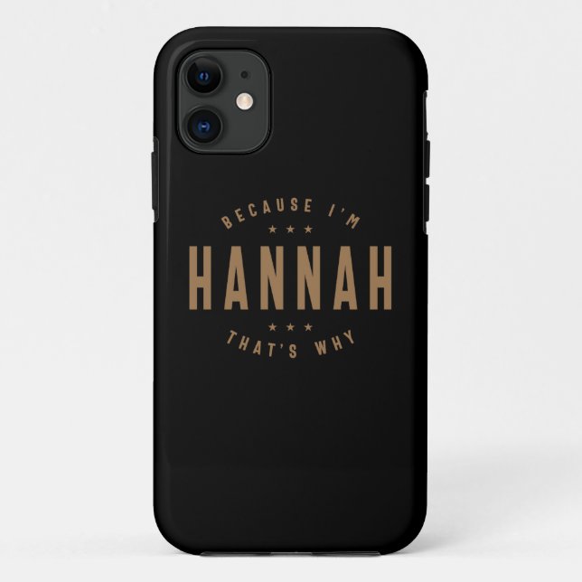 Funda De Case-Mate Para iPhone Hannah Nombre de cumpleaños personalizado Hannah (Reverso)