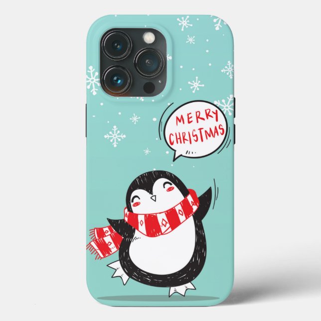 Funda De Case-Mate Para iPhone Happy Cartoon Penguin (Reverso )