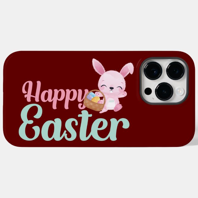 Funda De Case-Mate Para iPhone HAPPY EASTER divertido conejito de Pascua (Reverso  (Horizontal))