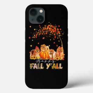 Funda Para iPhone 13 Happy Fall Yall Pomeranian Autumanian Lover Pumpki