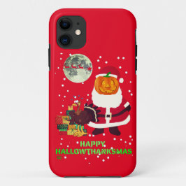 Funda Para iPhone 11 "HAPPY HALLOWTHANKSMAS" regalo de fiesta navideña