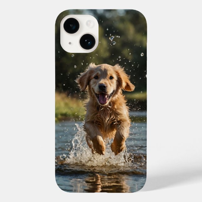 Funda De Case-Mate Para iPhone Happy Puppy Splash (Reverso )