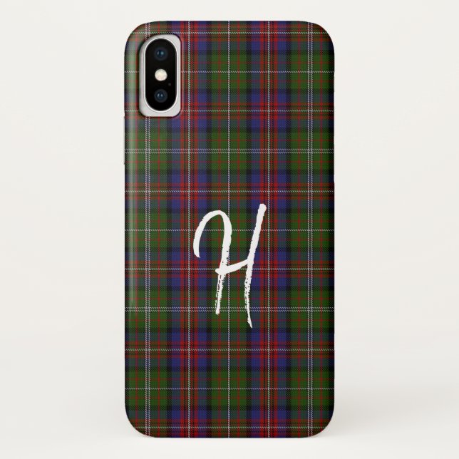 Funda De Case-Mate Para iPhone Hargis Clan Monogrammed Tartan Plaid iPhone X Fund (Reverso)