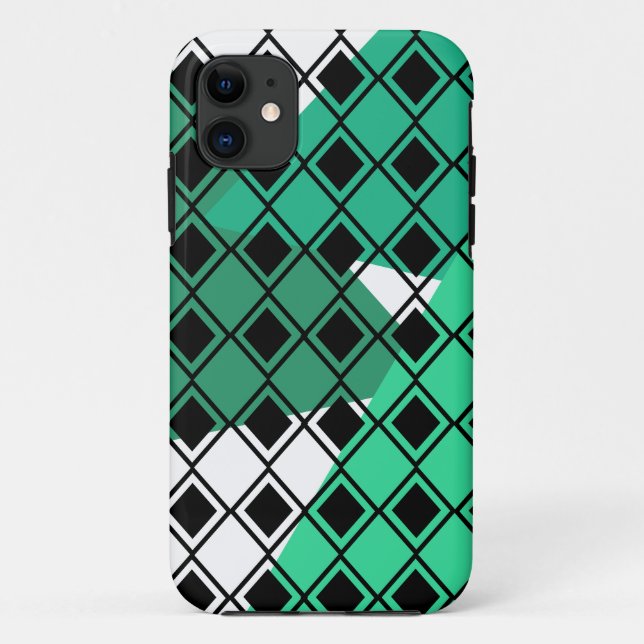 Funda De Case-Mate Para iPhone Harlequin del Triángulo Verde (Reverso)