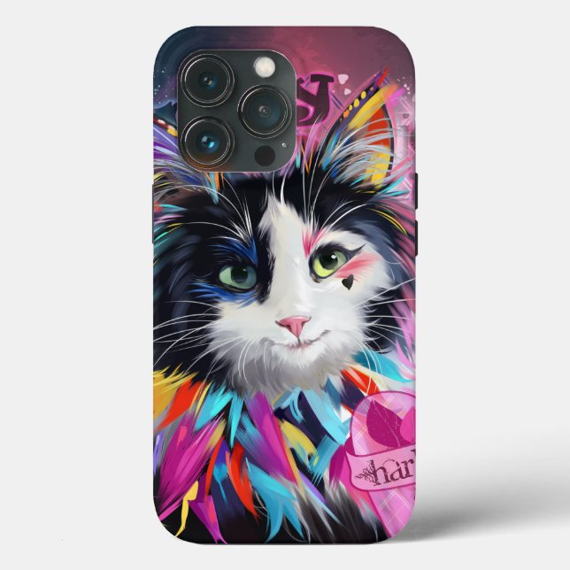 Funda De Case-Mate Para iPhone Harley Quinn el gato (Reverso )