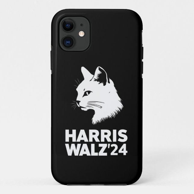 Funda De Case-Mate Para iPhone Harris Waltz 2024 Gato gracioso Kamala Tim (Reverso)