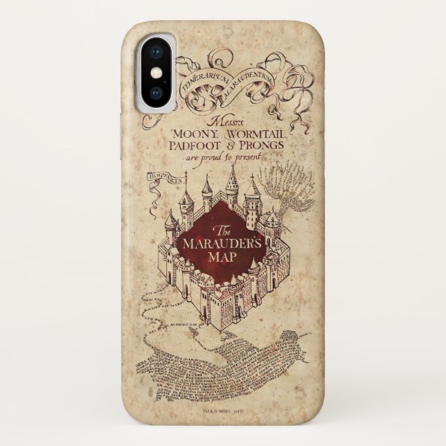 Funda De Case-Mate Para iPhone Harry Potter Spell | Mapa de Marauder (Reverso)