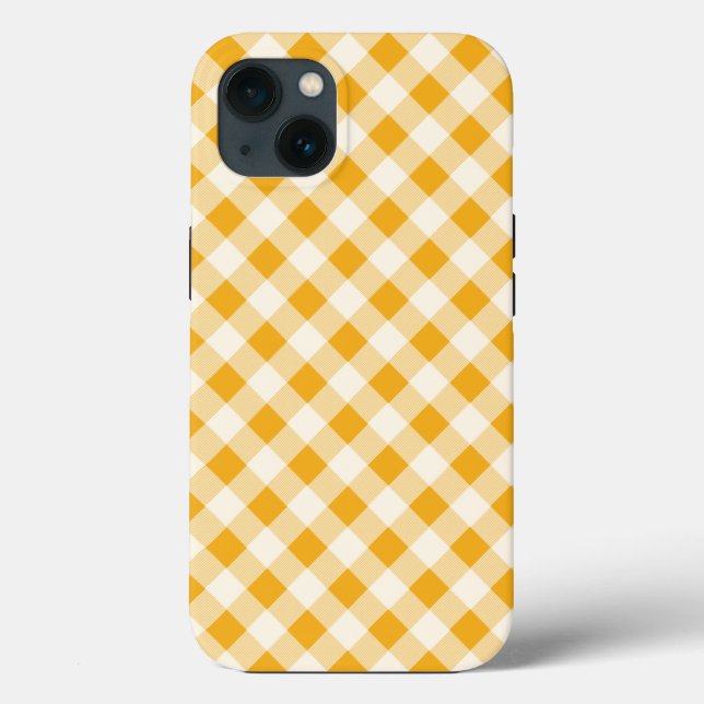Funda De Case-Mate Para iPhone Harvest Gold Gingham (Reverso )