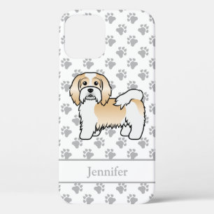 Funda Para iPhone 12 Havanés Cartoon de Perro y Nombre de Color Ciervo 