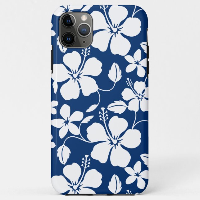 FUNDA DE Case-Mate PARA iPhone HAWAIIAN HULA (HIBISCUS) NAVY (Reverso)