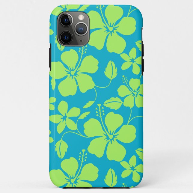 FUNDA DE Case-Mate PARA iPhone HAWAIIANO HULA (HIBISCO) LIMA TEAL (Reverso)