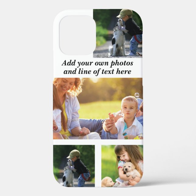 Funda De Case-Mate Para iPhone Haz tu propio collage de fotos y texto (Reverso )