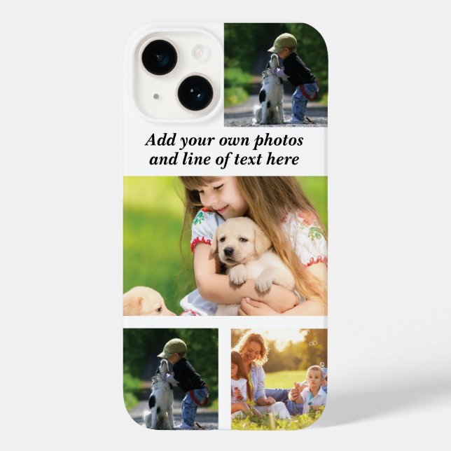 Funda De Case-Mate Para iPhone Haz tu propio collage de fotos y texto (Reverso )