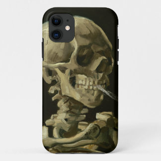 Funda Para iPhone 11 Head of a skeleton with a burning cigarette