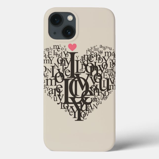Funda De Case-Mate Para iPhone Heart shape from letters (Reverso)