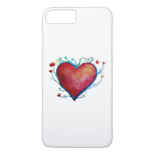 Funda Para iPhone 8 Plus/7 Plus Heart Watercolor Apple iPhone 7 Plus, apenas ahí