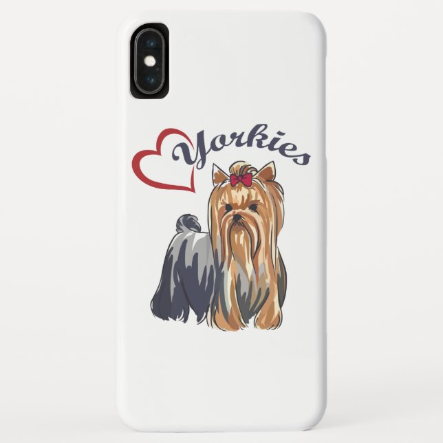 Funda De Case-Mate Para iPhone Heart Yorkies (Reverso)