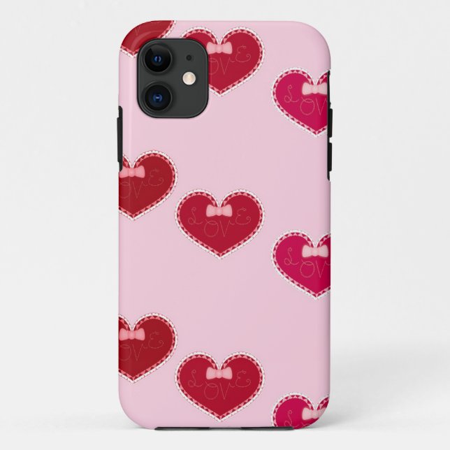Funda De Case-Mate Para iPhone Hearts with lace on pink (Reverso)