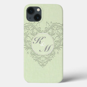 title_seo2 HeartyChic Lime Green linen Damask Heart