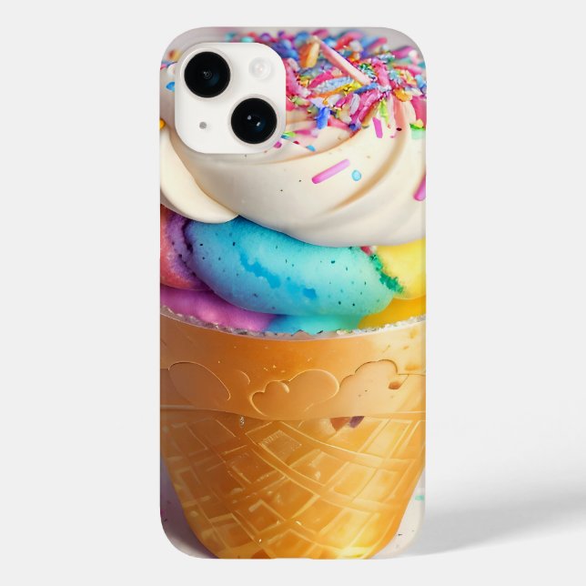Funda De Case-Mate Para iPhone Helado Cream Cone Sprinkles (Reverso )