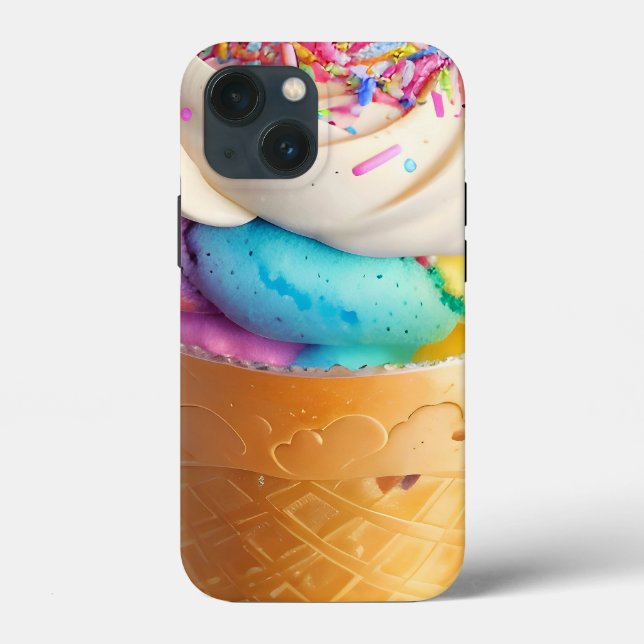 Funda De Case-Mate Para iPhone Helado Cream Cone Sprinkles (Reverso )