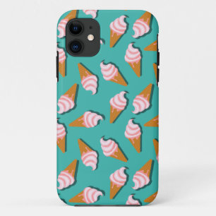 Funda Para iPhone 11 Helado de conos de gofre y patrón de yogur congela