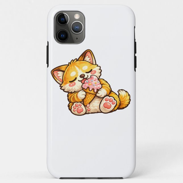 Funda De Case-Mate Para iPhone Helado de gato lindo (Reverso)