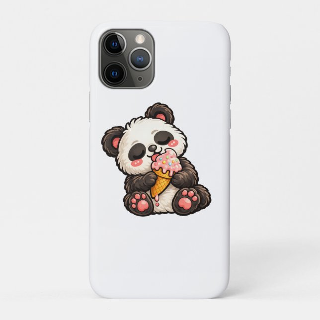 Funda De Case-Mate Para iPhone Helado de Panda Adorable (Reverso)
