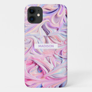 Funda Para iPhone 11 Helado Dulce De Verano Nombre Personalizado Femeni