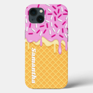 Funda Para iPhone 13 Helado Kawaii Cono de Waffle Paleta