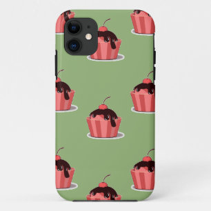 Funda Para iPhone 11 Helados rosados en tazas verdes