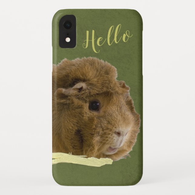 Funda De Case-Mate Para iPhone HELLO Cute Guinea Cerdo Con Fotografía De Celera (Reverso)