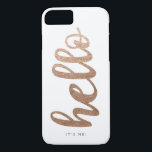 Funda Para iPhone 8/7 HELLO It's Me typography script de bronce iPhone 7<br><div class="desc">Hola,  ¿Puedes Oírme? Me preguntaba si después de todo te gustaría conocerte a ti y al 39 :)</div>