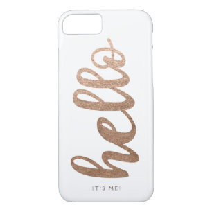 Funda Para iPhone 8/7 HELLO It's Me typography script de bronce iPhone 7