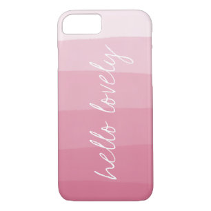 Funda Para iPhone 8/7 Hello Lovely Pink Watercolor Gradiente Strige