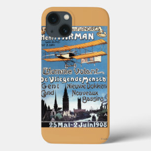 Funda Para iPhone 13 Henry Farman vuela el poster del promo del hombre