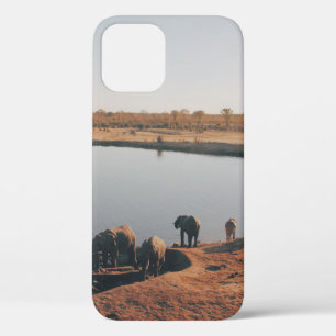 FUNDA PARA iPhone 12 HERIDA DE AGUA BEBIDA ELEFANTE DEL LAGO